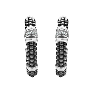 Ceramic and Diamond Hoop Earrings