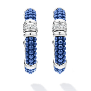 Ceramic and Diamond Hoop Earrings