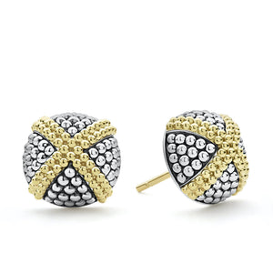 Two-Tone X Caviar Stud Earrings