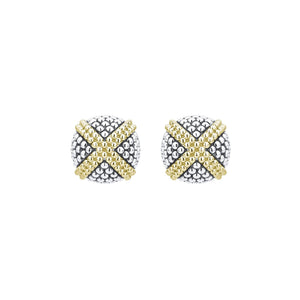 Two-Tone X Caviar Stud Earrings
