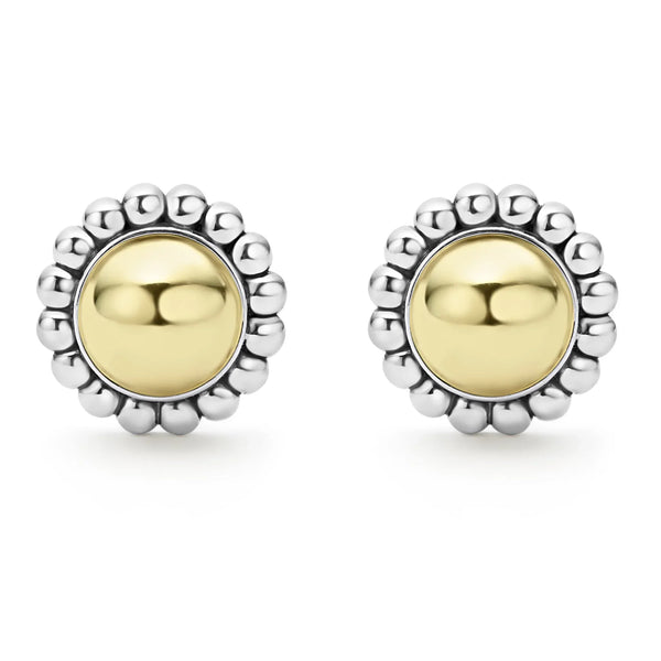 Two-Tone Caviar Stud Earrings