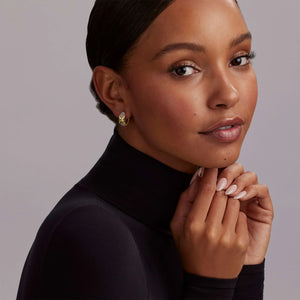 Two-Tone X Huggie Earrings