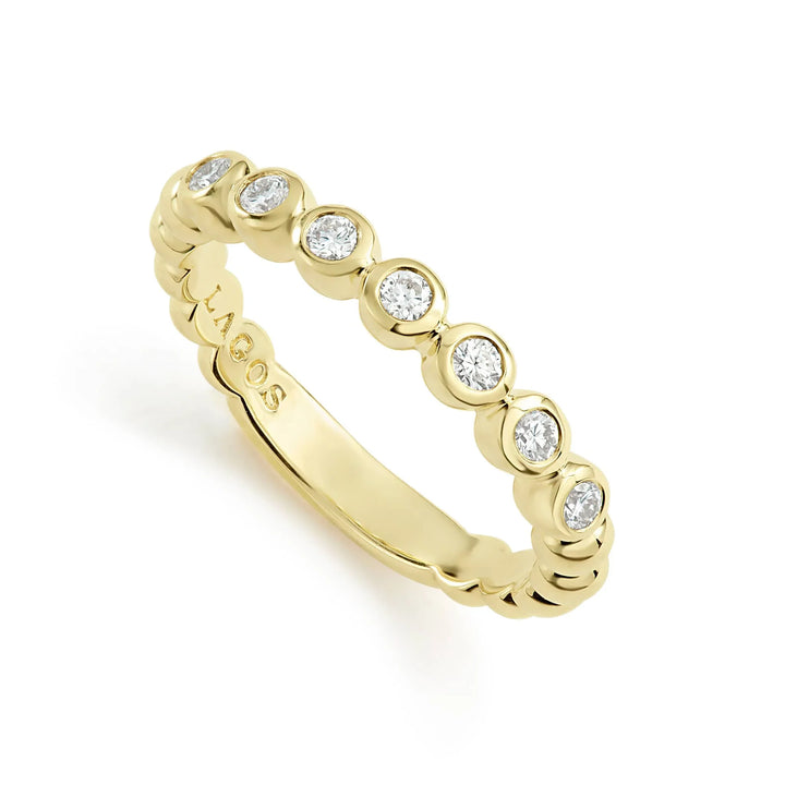 18K Gold and Diamond Stacking Ring