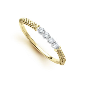 18K Gold Superfine Diamond Stacking Ring