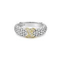 Two-Tone X Caviar Diamond Ring