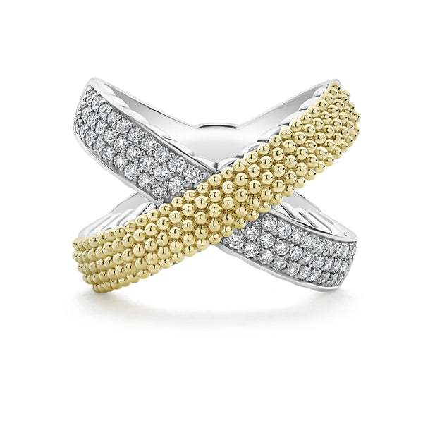 X Caviar Diamond Ring