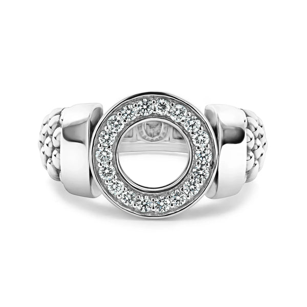 Diamond Circle Caviar Ring