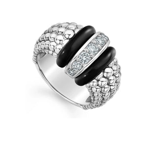 Ceramic Caviar Diamond Ring