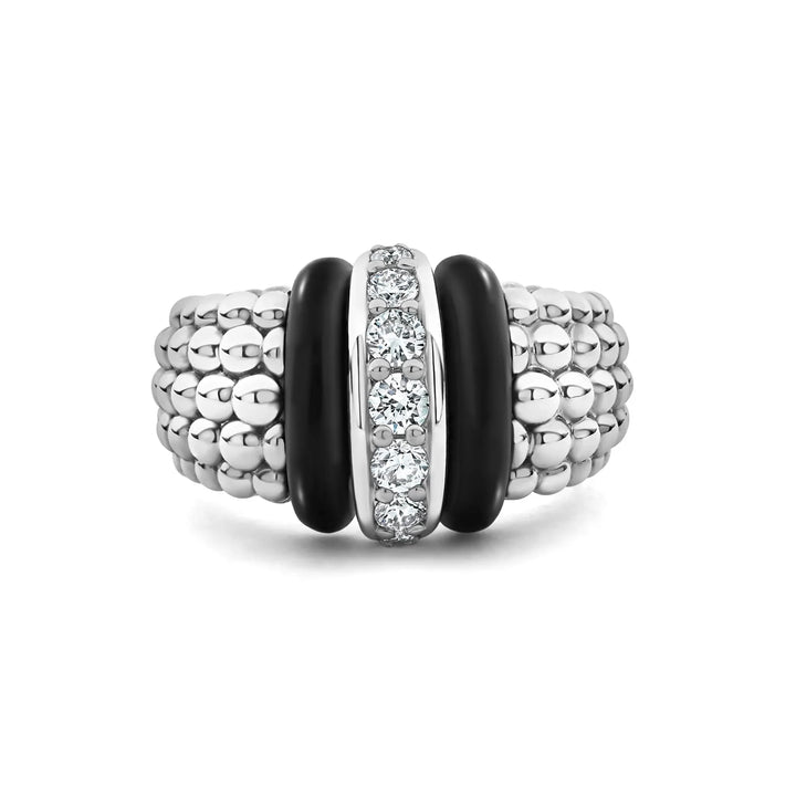 Ceramic Caviar Diamond Ring