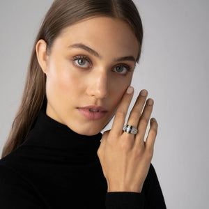 Ceramic Caviar Diamond Ring