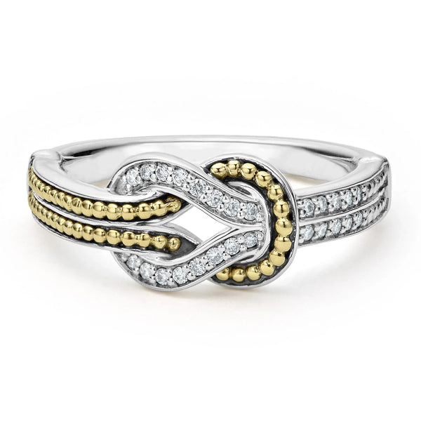 Two-Tone Knot Diamond Ring