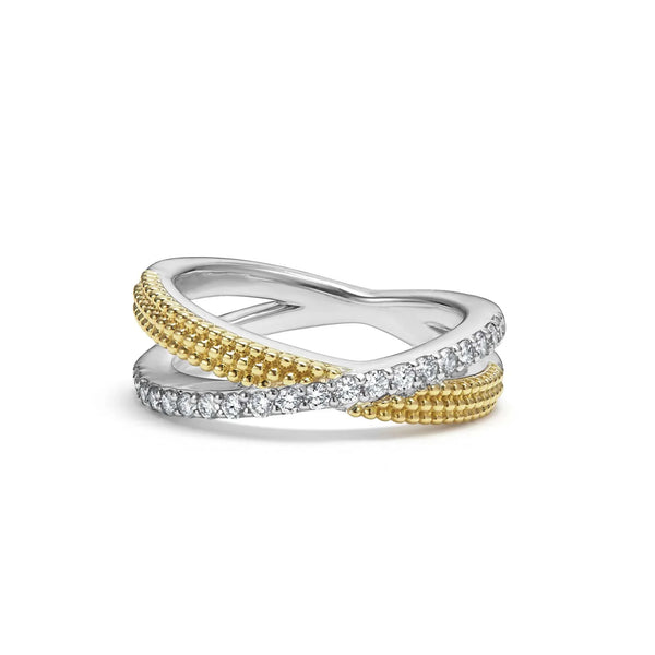 Two-Tone X Diamond Ring
