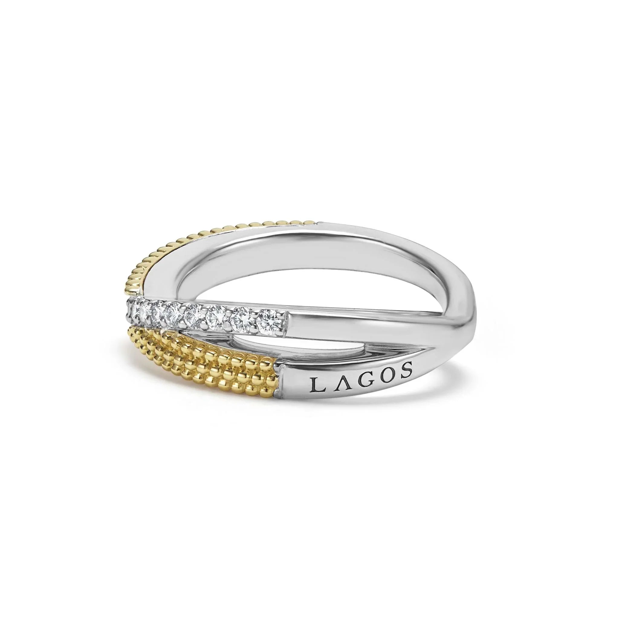 Two-Tone X Diamond Ring
