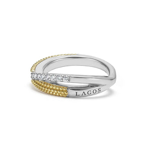 Two-Tone X Diamond Ring