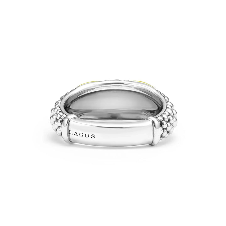 Two-Tone X Caviar Ring