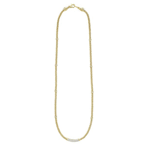 Eight Gold Station Diamond Caviar Necklace