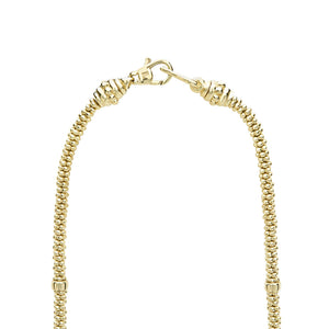 Eight Gold Station Diamond Caviar Necklace