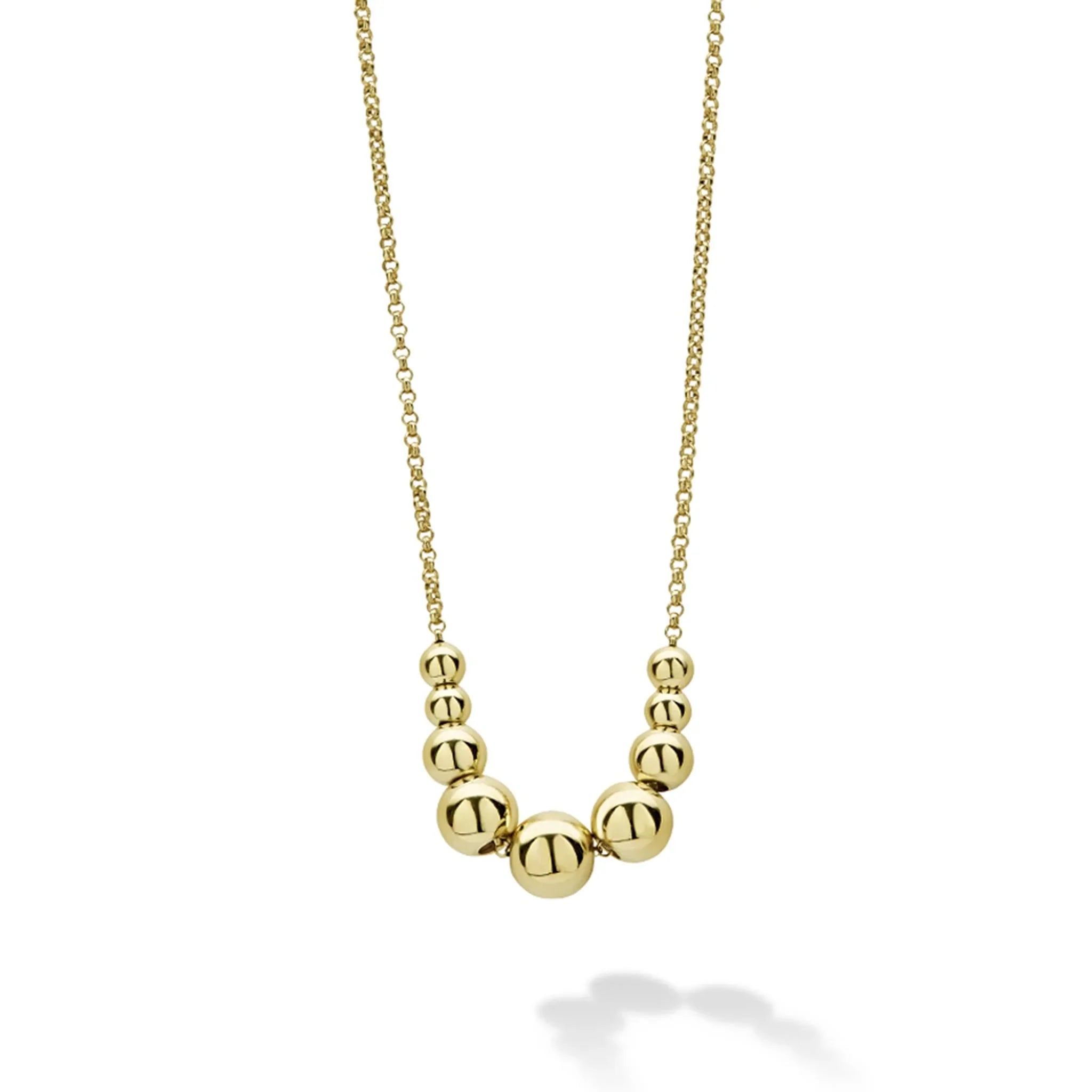 18K Gold Graduated Bead Necklace