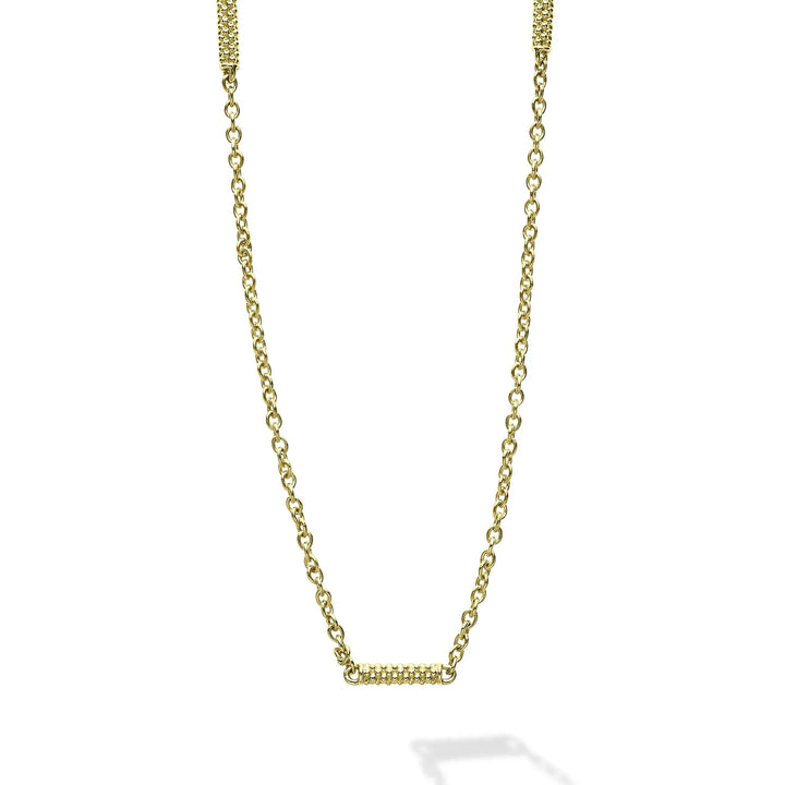 18K Gold Superfine Station Chain Necklace