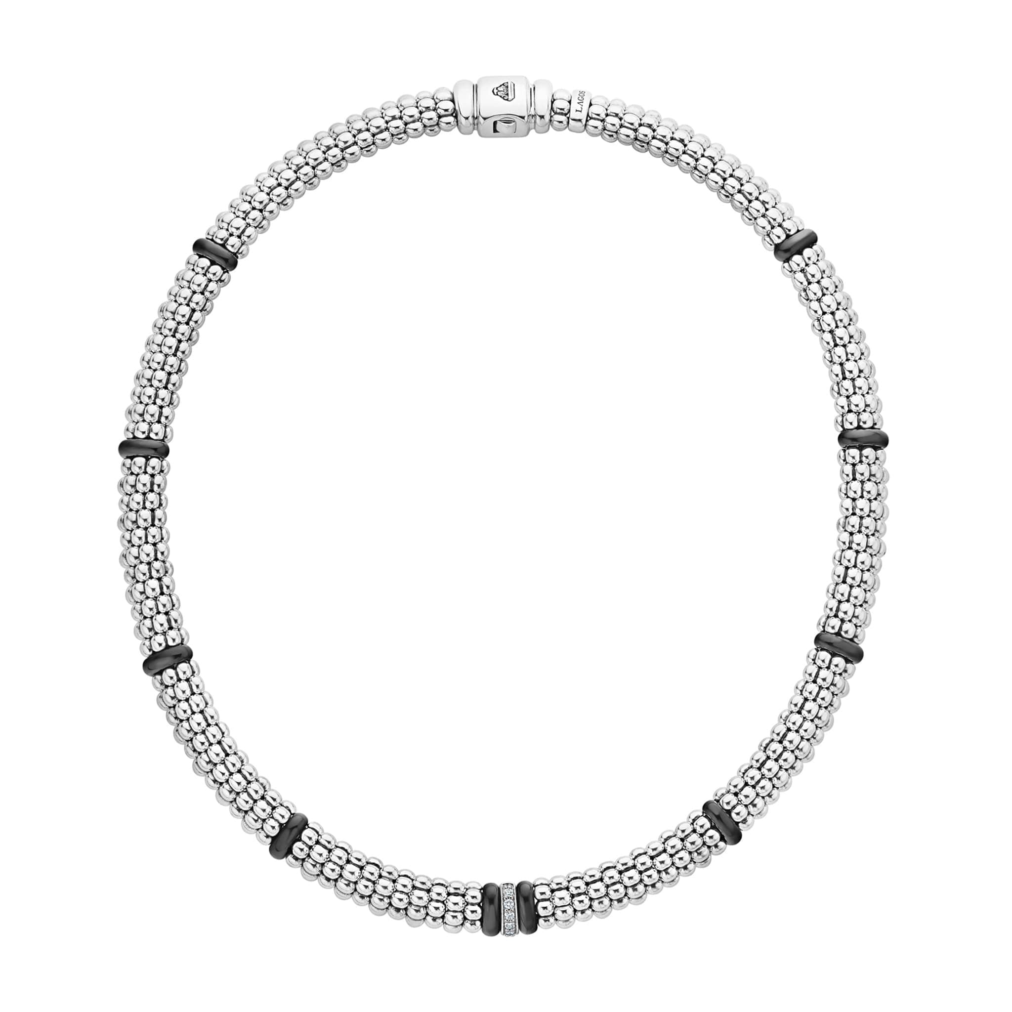 Single Station Diamond Caviar Necklace