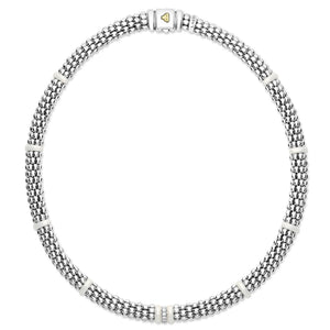 Single Station Diamond Caviar Necklace