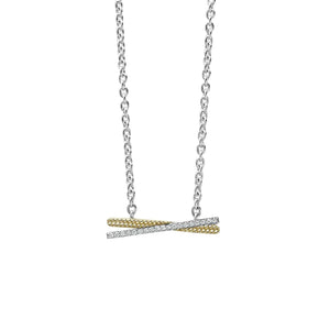 Two-Tone X Diamond Necklace