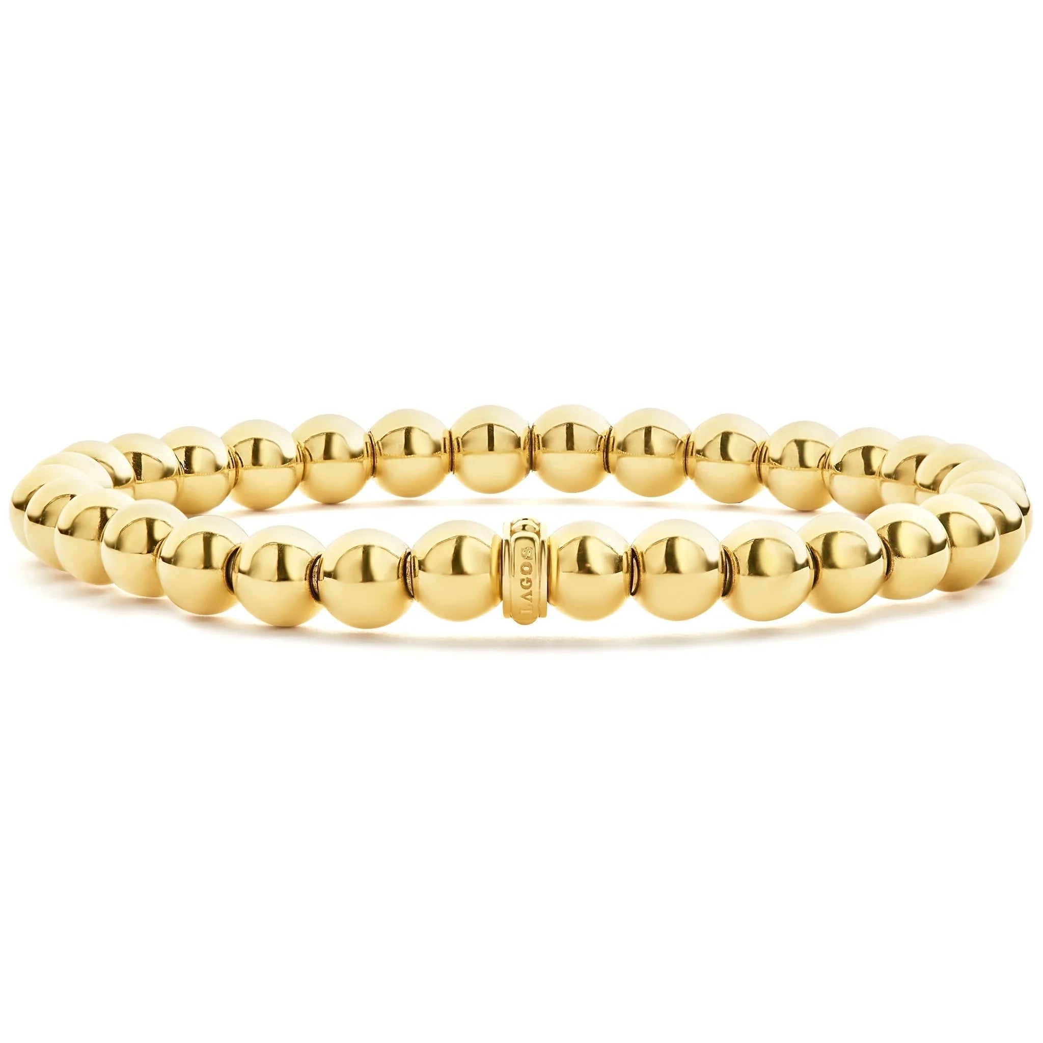 18K Gold Bead Bracelet | 6mm