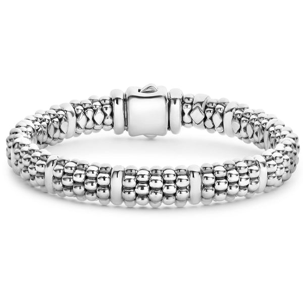 Silver Station Caviar Bracelet | 9mm