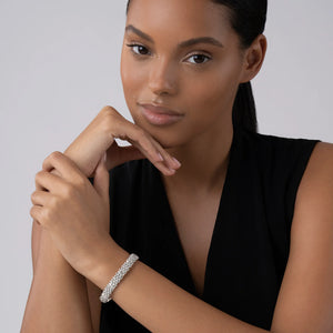 Silver Station Caviar Bracelet | 9mm