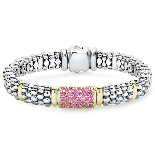 Pink Sapphire Caviar Bracelet | 9mm