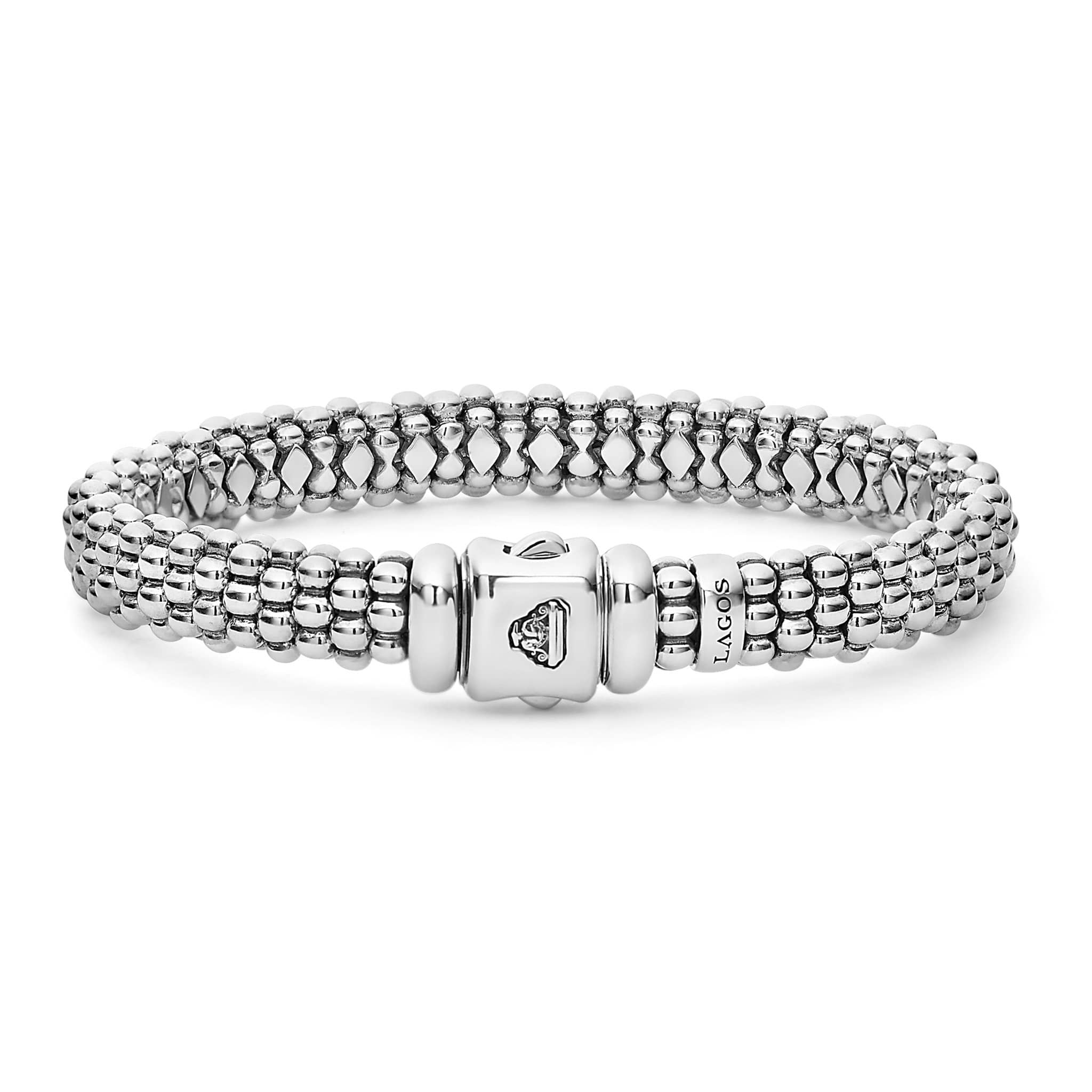 Silver Caviar Bracelet | 9mm