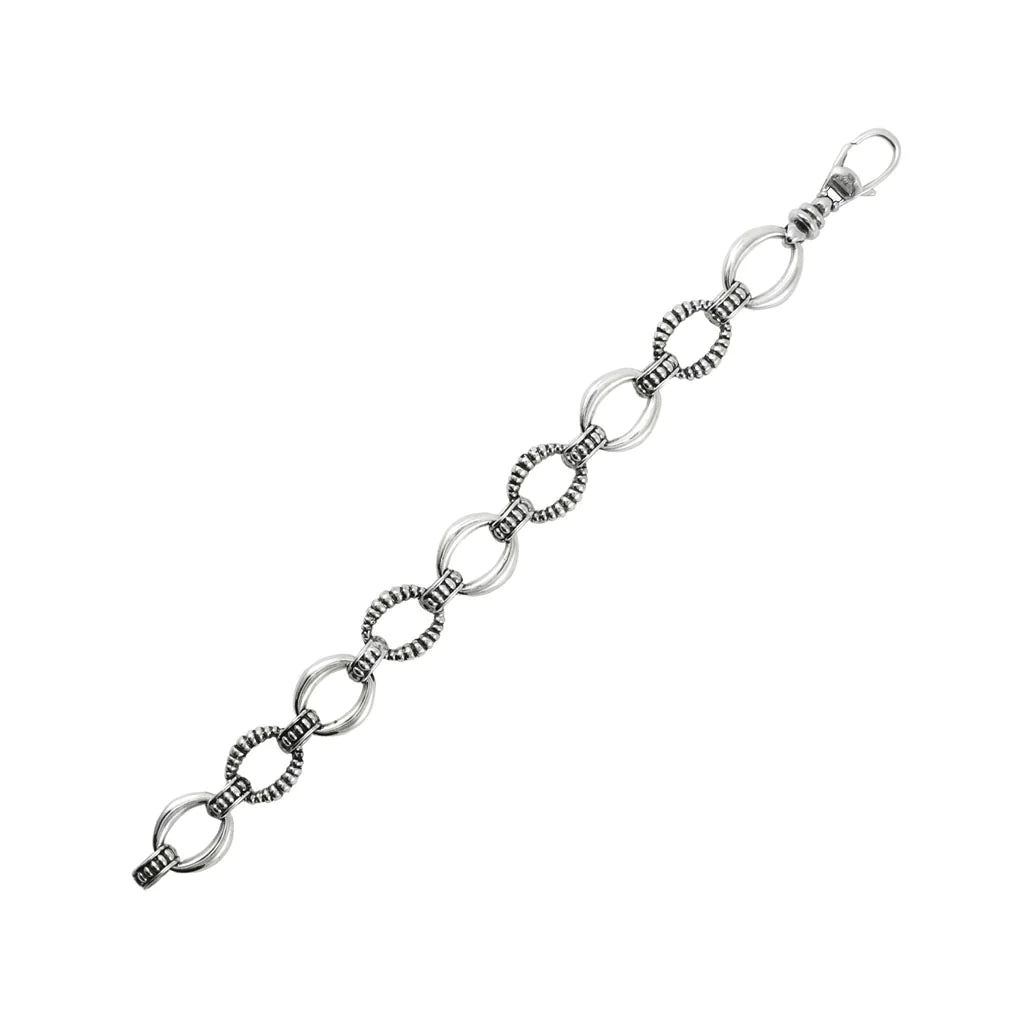Oval Fluted Link Bracelet
