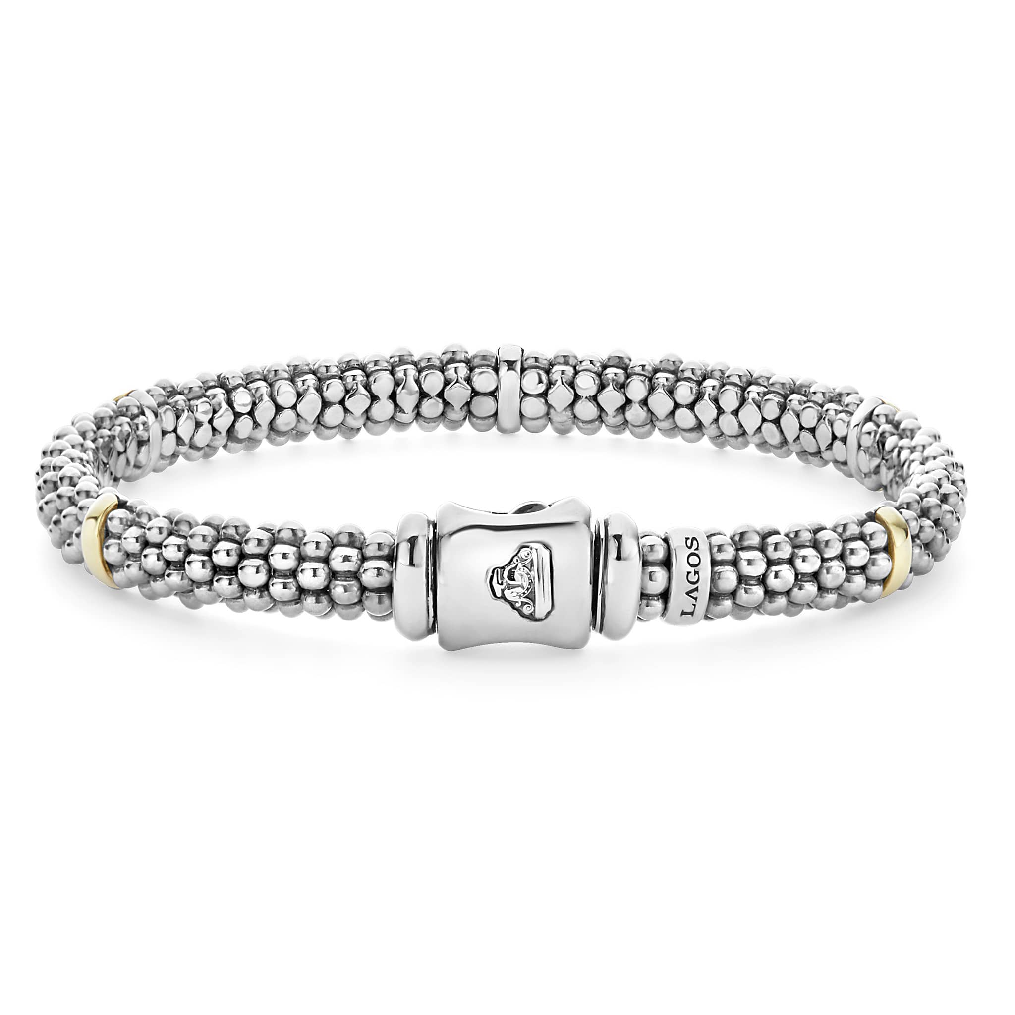 Five Gold Station Caviar Bracelet | 6mm