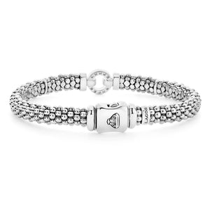Two-Tone Diamond Circle Caviar Bracelet | 6mm