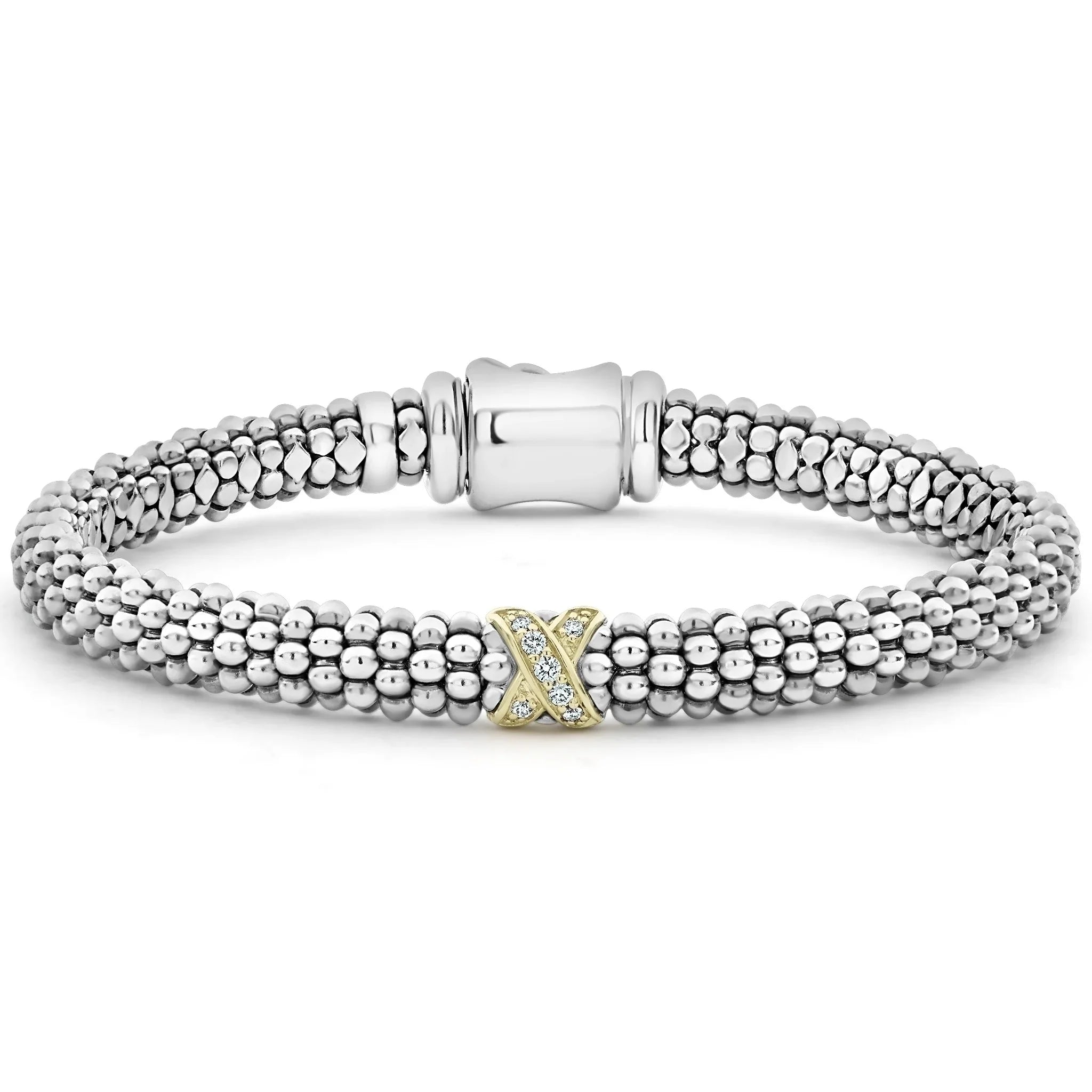 Single Station X Two-Tone Diamond Bracelet | 6mm