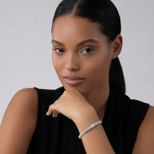 Single Station X Silver Diamond Bracelet | 6mm