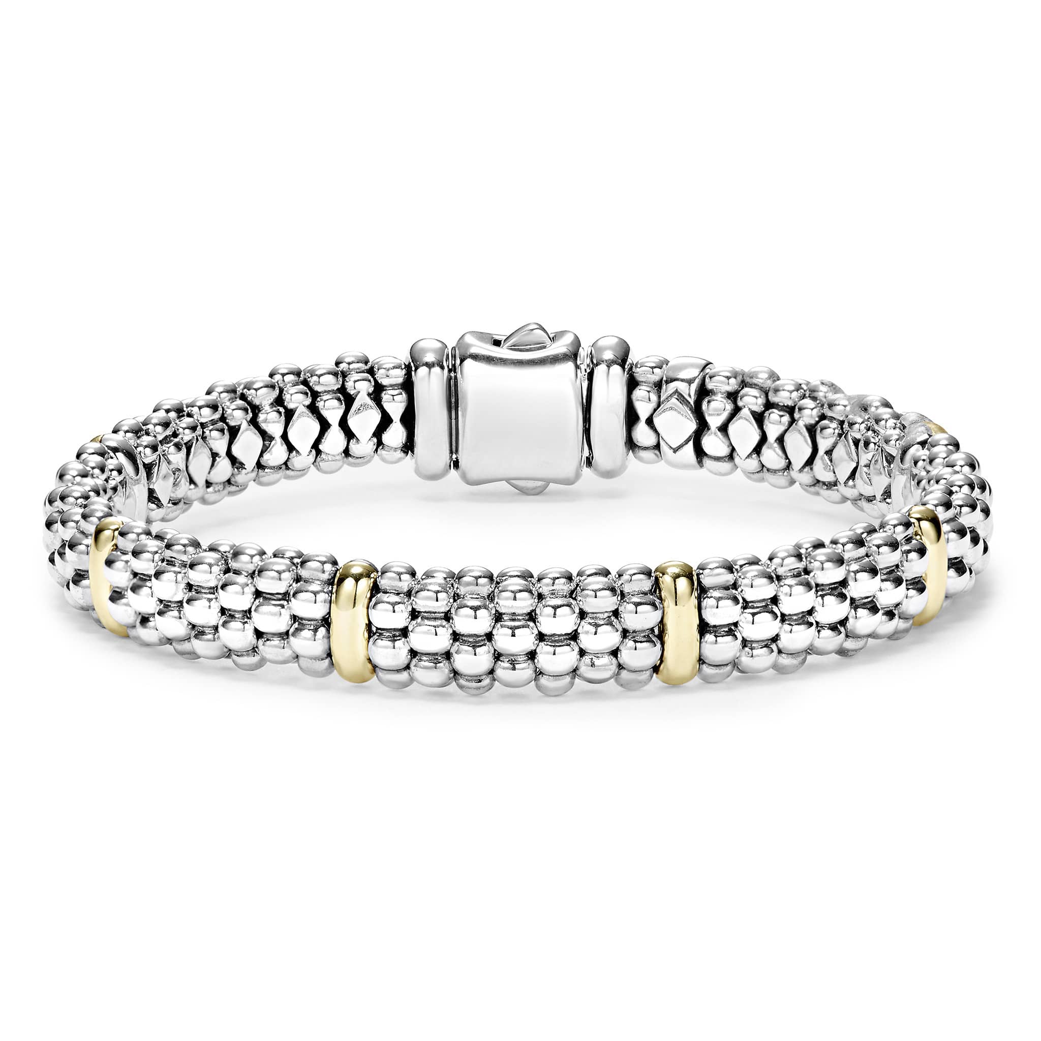 Six Gold Station Caviar Bracelet | 9mm