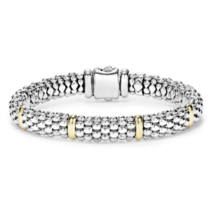 Six Gold Station Caviar Bracelet | 9mm