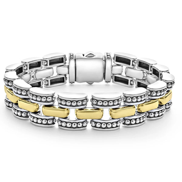 Two-Tone Caviar Link Bracelet