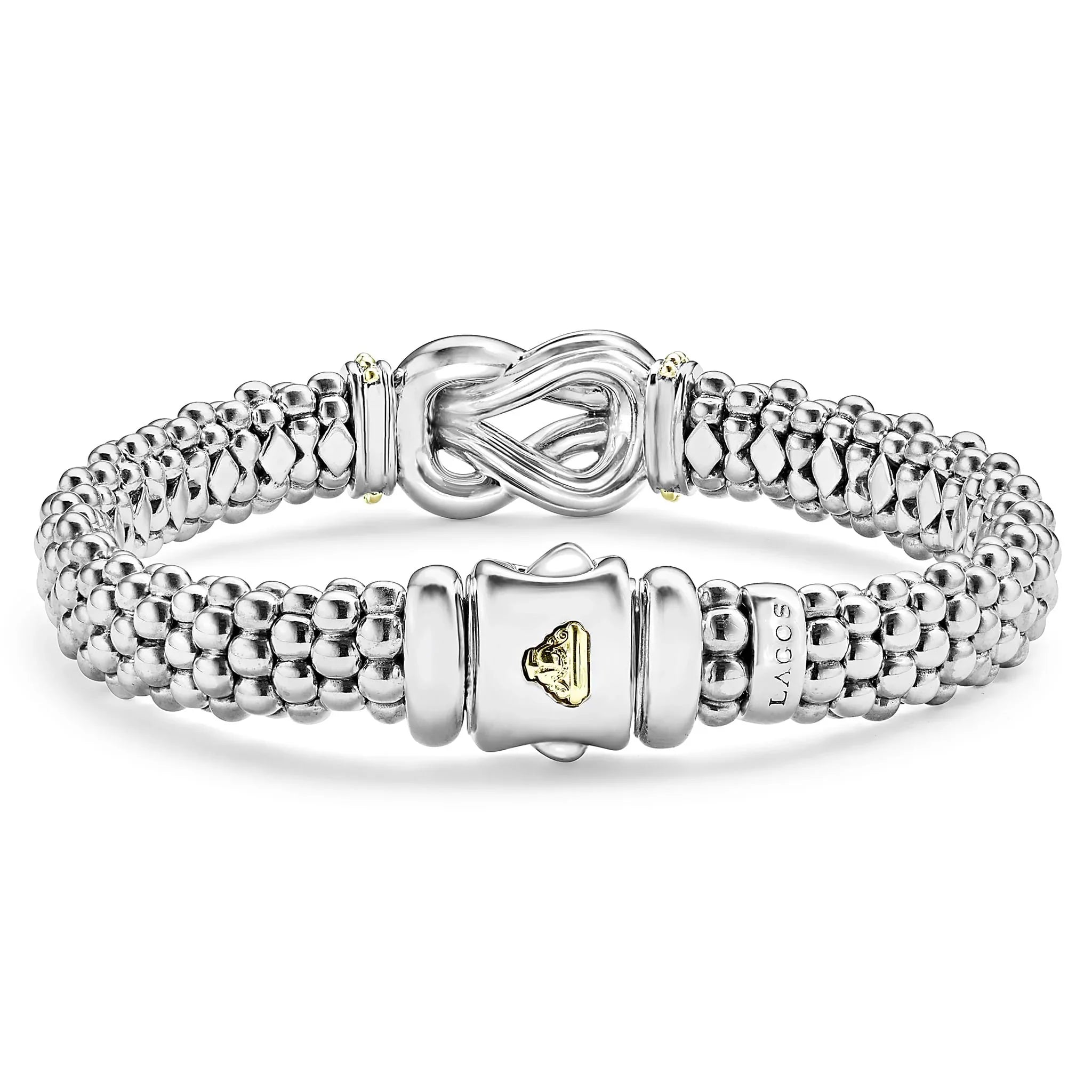 Two-Tone Knot Caviar Diamond Bracelet | 9mm