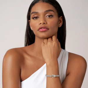 Two-Tone Knot Caviar Diamond Bracelet | 9mm