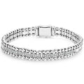 Small Single Station Diamond Circle Caviar Bracelet | 6mm