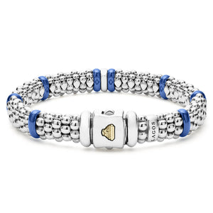 Single Station Diamond Caviar Bracelet | 9mm