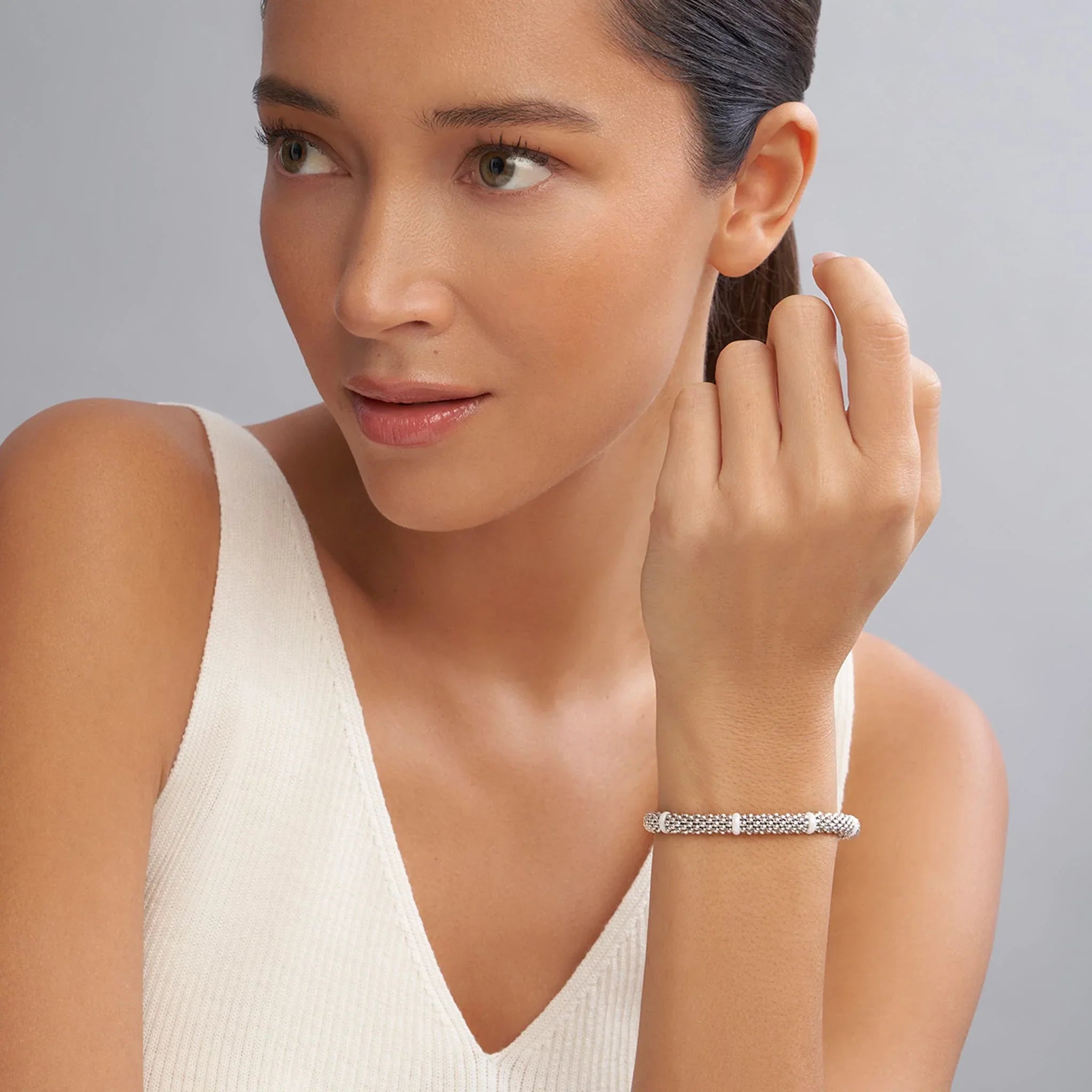 Ceramic Station Caviar Bracelet | 6mm