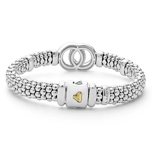 Two-Tone Interlocking Caviar Bracelet | 9mm