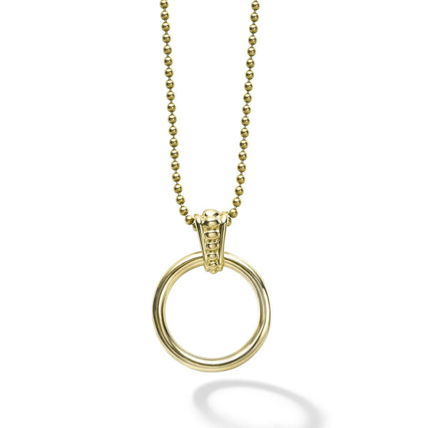 18K Gold Circle Pendant Necklace