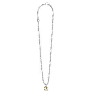 Two-Tone X Pendant Necklace