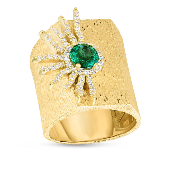 1.00ct Emerald, .74ctw Diamond Ring - Gunderson's Jewelers