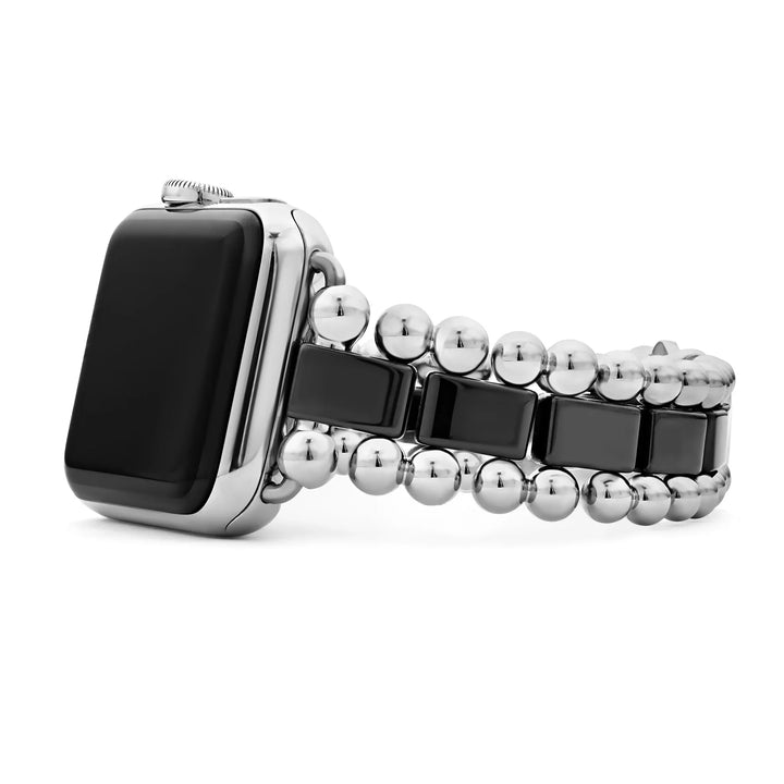 Black Ceramic and Stainless Steel Watch Bracelet-38-45mm