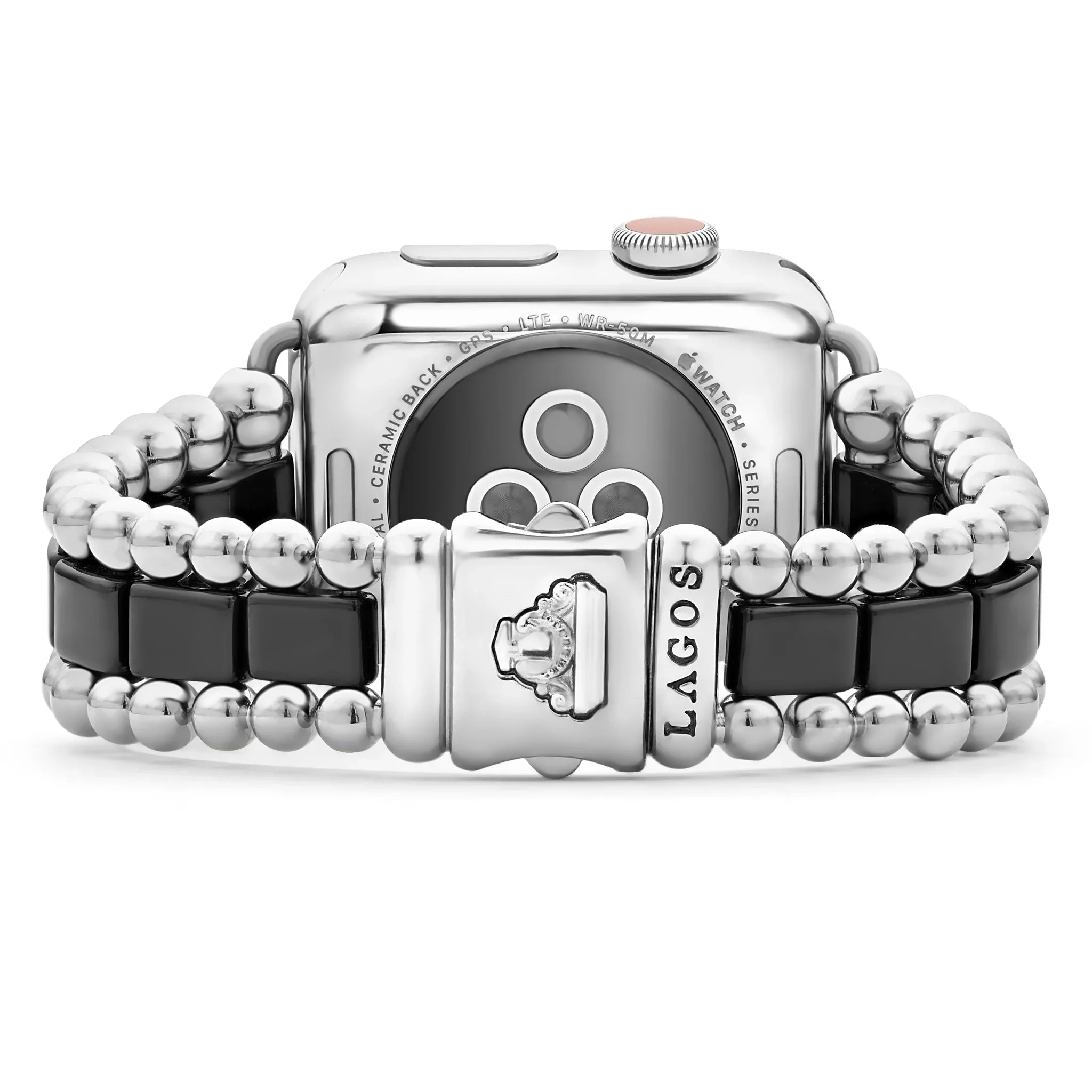 Black Ceramic and Stainless Steel Watch Bracelet-38-45mm